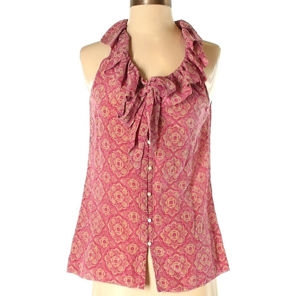 Banana Republic Silk Ruffle Top